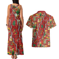Mele Kalikimaka Pakalana Pikake Lei Couples Matching Tank Maxi Dress and Hawaiian Shirt Hawaiian Rodeo Paniolo Omaomao Palaka - Polynesian Pride