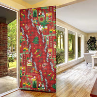 Mele Kalikimaka Pakalana Pikake Lei Door Cover Hawaiian Rodeo Paniolo Omaomao Palaka - Polynesian Pride