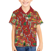 Mele Kalikimaka Pakalana Pikake Lei Family Matching Long Sleeve Bodycon Dress and Hawaiian Shirt Hawaiian Rodeo Paniolo Omaomao Palaka LT9 Son's Shirt Green - Polynesian Pride