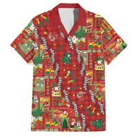 Mele Kalikimaka Pakalana Pikake Lei Family Matching Off Shoulder Maxi Dress and Hawaiian Shirt Hawaiian Rodeo Paniolo Omaomao Palaka LT9 Dad's Shirt - Short Sleeve Green - Polynesian Pride
