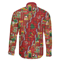 Mele Kalikimaka Pakalana Pikake Lei Family Matching Off Shoulder Maxi Dress and Hawaiian Shirt Hawaiian Rodeo Paniolo Omaomao Palaka - Polynesian Pride