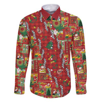 Mele Kalikimaka Pakalana Pikake Lei Family Matching Off Shoulder Short Dress and Hawaiian Shirt Hawaiian Rodeo Paniolo Omaomao Palaka - Polynesian Pride