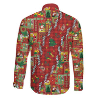 Mele Kalikimaka Pakalana Pikake Lei Family Matching Off Shoulder Short Dress and Hawaiian Shirt Hawaiian Rodeo Paniolo Omaomao Palaka LT9 - Polynesian Pride