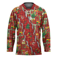 Mele Kalikimaka Pakalana Pikake Lei Hockey Jersey Hawaiian Rodeo Paniolo Omaomao Palaka LT9 Unisex Green - Polynesian Pride