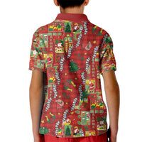 Mele Kalikimaka Pakalana Pikake Lei Kid Polo Shirt Hawaiian Rodeo Paniolo Omaomao Palaka LT9 - Polynesian Pride