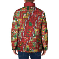 Mele Kalikimaka Pakalana Pikake Lei Padded Jacket Hawaiian Rodeo Paniolo Omaomao Palaka - Polynesian Pride