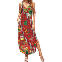 Mele Kalikimaka Pakalana Pikake Lei Summer Maxi Dress Hawaiian Rodeo Paniolo Omaomao Palaka LT9 Women Green - Polynesian Pride