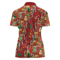 Mele Kalikimaka Pakalana Pikake Lei Women Polo Shirt Hawaiian Rodeo Paniolo Omaomao Palaka LT9 - Polynesian Pride