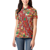 Mele Kalikimaka Pakalana Pikake Lei Women Polo Shirt Hawaiian Rodeo Paniolo Omaomao Palaka LT9 - Polynesian Pride