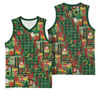 Mele Kalikimaka Pakalana Pikake Lei Basketball Jersey Hawaiian Rodeo Paniolo Ulaula Palaka - Polynesian Pride