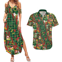 Mele Kalikimaka Pakalana Pikake Lei Couples Matching Summer Maxi Dress and Hawaiian Shirt Hawaiian Rodeo Paniolo Ulaula Palaka - Polynesian Pride