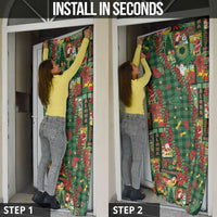 Mele Kalikimaka Pakalana Pikake Lei Door Cover Hawaiian Rodeo Paniolo Ulaula Palaka - Polynesian Pride