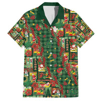 Mele Kalikimaka Pakalana Pikake Lei Family Matching Off Shoulder Maxi Dress and Hawaiian Shirt Hawaiian Rodeo Paniolo Ulaula Palaka LT9 Dad's Shirt - Short Sleeve Red - Polynesian Pride