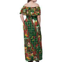 Mele Kalikimaka Pakalana Pikake Lei Family Matching Off Shoulder Maxi Dress and Hawaiian Shirt Hawaiian Rodeo Paniolo Ulaula Palaka LT9 - Polynesian Pride