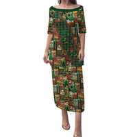 Mele Kalikimaka Pakalana Pikake Lei Family Matching Puletasi and Hawaiian Shirt Hawaiian Rodeo Paniolo Ulaula Palaka LT9 Mom's Dress Red - Polynesian Pride