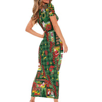 Mele Kalikimaka Pakalana Pikake Lei Family Matching Short Sleeve Bodycon Dress and Hawaiian Shirt Hawaiian Rodeo Paniolo Ulaula Palaka LT9 - Polynesian Pride