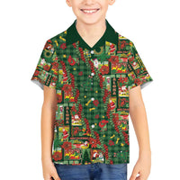 Mele Kalikimaka Pakalana Pikake Lei Family Matching Summer Maxi Dress and Hawaiian Shirt Hawaiian Rodeo Paniolo Ulaula Palaka LT9 Son's Shirt Red - Polynesian Pride