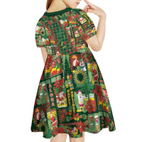 Mele Kalikimaka Pakalana Pikake Lei Kid Short Sleeve Dress Hawaiian Rodeo Paniolo Ulaula Palaka LT9 - Polynesian Pride