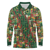 Mele Kalikimaka Pakalana Pikake Lei Long Sleeve Polo Shirt Hawaiian Rodeo Paniolo Ulaula Palaka - Polynesian Pride