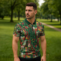 Mele Kalikimaka Pakalana Pikake Lei Zipper Polo Shirt Hawaiian Rodeo Paniolo Ulaula Palaka LT9 - Polynesian Pride