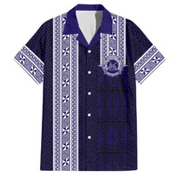 Tonga Queen Salote College 100 years Family Matching Mermaid Dress and Hawaiian Shirt QSC 1926-2026 Tongan Pattern LT9 Dad's Shirt - Short Sleeve Blue - Polynesian Pride