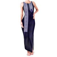 Tonga Queen Salote College 100 years Family Matching Tank Maxi Dress and Hawaiian Shirt QSC 1926-2026 Tongan Pattern LT9 Mom's Dress Blue - Polynesian Pride