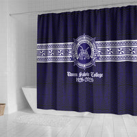 Tonga Queen Salote College 100 years Shower Curtain QSC 1926-2026 Tongan Pattern