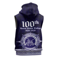 Tonga Queen Salote College 100 years Sleeveless Zip Hoodie QSC 1926-2026 Tongan Pattern