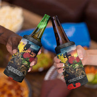 Kangaroo-Kiwi Soldier ANZAC Personalised 4 in 1 Can Cooler Tumbler Golden Wattle and Pohutukawa Flowers LT9 - Polynesian Pride