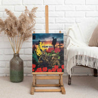 Kangaroo-Kiwi Soldier ANZAC Personalised Canvas Wall Art Golden Wattle and Pohutukawa Flowers LT9 - Polynesian Pride