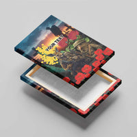 Kangaroo-Kiwi Soldier ANZAC Personalised Canvas Wall Art Golden Wattle and Pohutukawa Flowers LT9 - Polynesian Pride