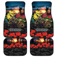 Kangaroo-Kiwi Soldier ANZAC Personalised Car Mats Golden Wattle and Pohutukawa Flowers
