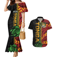 Personalised Tonga Emancipation Day Couples Matching Mermaid Dress and Hawaiian Shirt Puleanga Fakatui O Since 1970 LT9 Red - Polynesian Pride