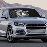 Aloha Hammerhead Shark Auto Sun Shade Black Hawaiian Kakau Tribal Tattoo - Polynesian Pride