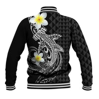 Aloha Hammerhead Shark Baseball Jacket Black Hawaiian Kakau Tribal Tattoo