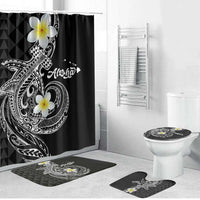 Aloha Hammerhead Shark Bathroom Set Black Hawaiian Kakau Tribal Tattoo - Polynesian Pride