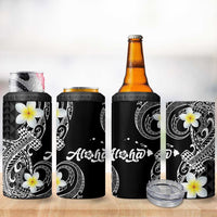 Aloha Hammerhead Shark 4 in 1 Can Cooler Tumbler Black Hawaiian Kakau Tribal Tattoo