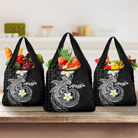 Aloha Hammerhead Shark Grocery Bag Black Hawaiian Kakau Tribal Tattoo