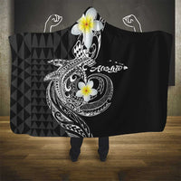 Aloha Hammerhead Shark Hooded Blanket Black Hawaiian Kakau Tribal Tattoo