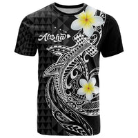Aloha Hammerhead Shark T Shirt Black Hawaiian Kakau Tribal Tattoo