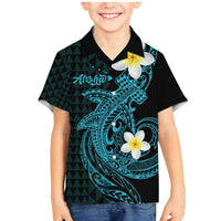Aloha Hammerhead Shark Family Matching Mermaid Dress and Hawaiian Shirt Calypso Hawaiian Kakau Tribal Tattoo