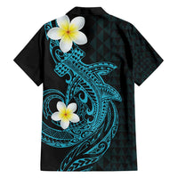 Aloha Hammerhead Shark Family Matching Off Shoulder Short Dress and Hawaiian Shirt Calypso Hawaiian Kakau Tribal Tattoo LT9 - Polynesian Pride