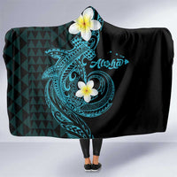 Aloha Hammerhead Shark Hooded Blanket Calypso Hawaiian Kakau Tribal Tattoo