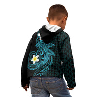 Aloha Hammerhead Shark Kid Hoodie Calypso Hawaiian Kakau Tribal Tattoo