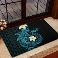 Aloha Hammerhead Shark Rubber Doormat Calypso Hawaiian Kakau Tribal Tattoo