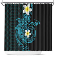 Aloha Hammerhead Shark Shower Curtain Calypso Hawaiian Kakau Tribal Tattoo