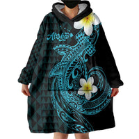Aloha Hammerhead Shark Wearable Blanket Hoodie Calypso Hawaiian Kakau Tribal Tattoo