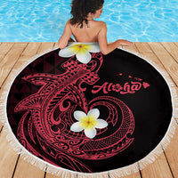 Aloha Hammerhead Shark Beach Blanket Feverish Pink Hawaiian Kakau Tribal Tattoo