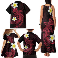 Aloha Hammerhead Shark Family Matching Tank Maxi Dress and Hawaiian Shirt Feverish Pink Hawaiian Kakau Tribal Tattoo