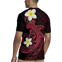 Aloha Hammerhead Shark Rugby Jersey Feverish Pink Hawaiian Kakau Tribal Tattoo